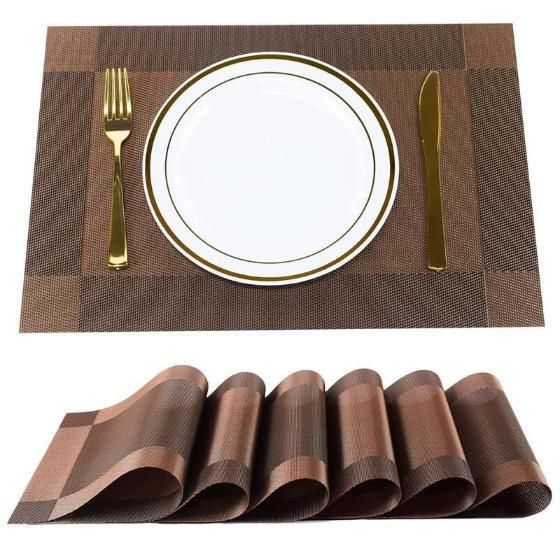 Anti-Skid Placemats for Kitchen Dining Table (Pack of 6)