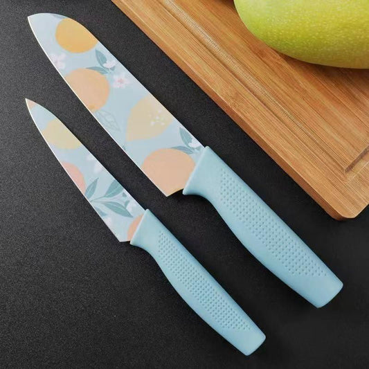Set of 3 Floral Design Stainless Steel Professional Kitchen Knife Set